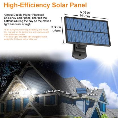 171LED 3 Head Motion Sensor Wall Lamp - Solar Flame Torch