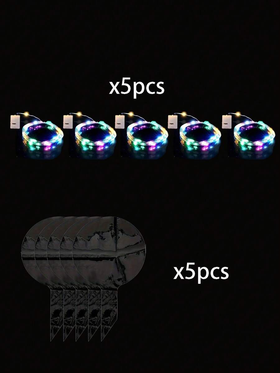 20pcs(10sets)/10pcs/2pcs-LED Balloon String Lights, Transparent Bobo Ball Design, Charming LED Glowing Bobo Balls With Cool Colored String Lights, Suitable For Birthday, Wedding, Anniversary, Valentine's Day And Christmas Decoration, Summer Beach Party Decoration, Birthday Balloons, Indoor Party Decoration, Colored String Lights - Multicolor - View 12