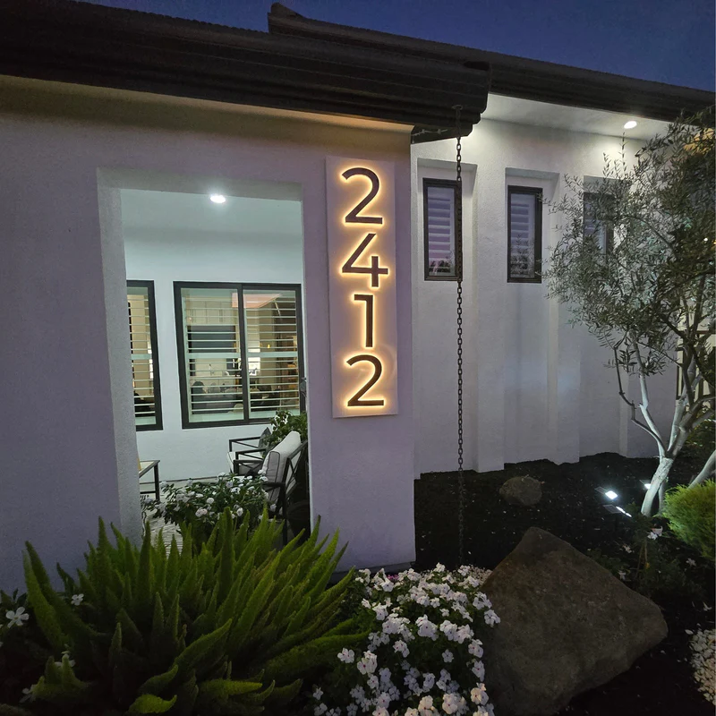 Solar Powered LED House Number Light With Wall Mount Design