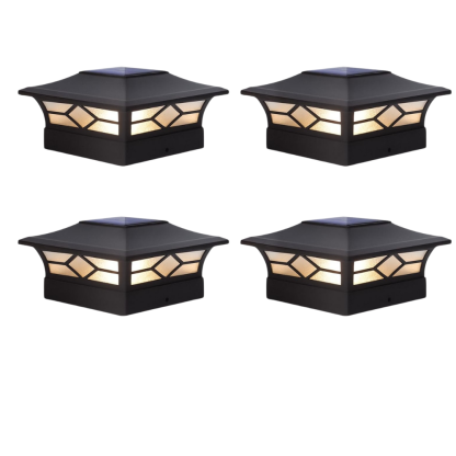 Waterproof Solar Powered Post Cap Lights For Outdoor Deck
