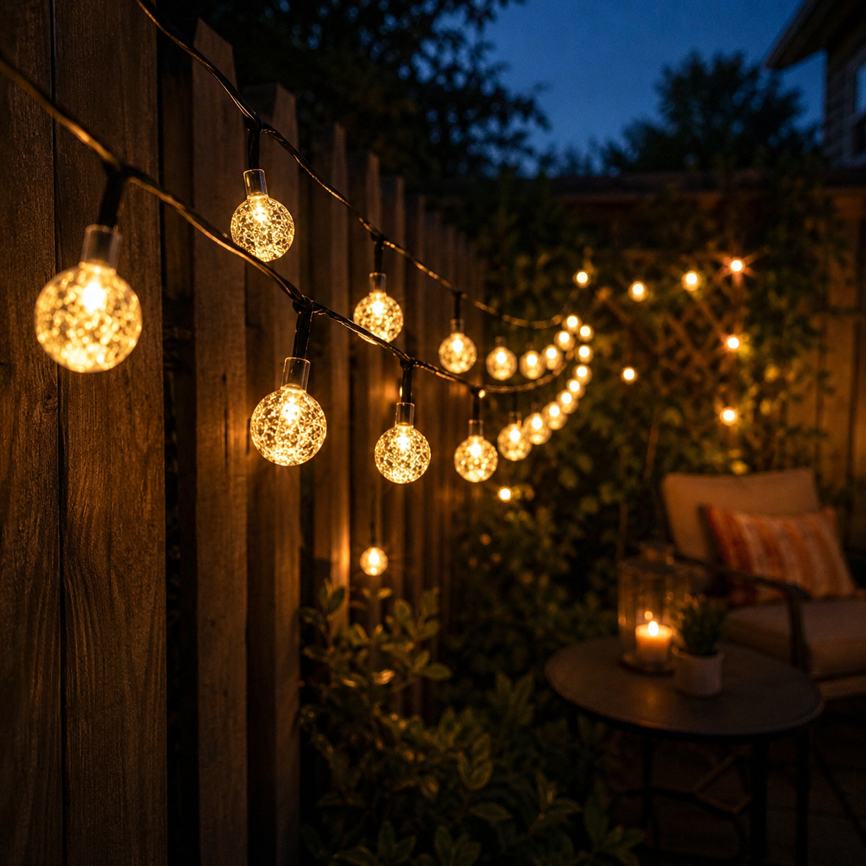One Pack Solar LED String Lights With 8 Modes For Outdoor Garden