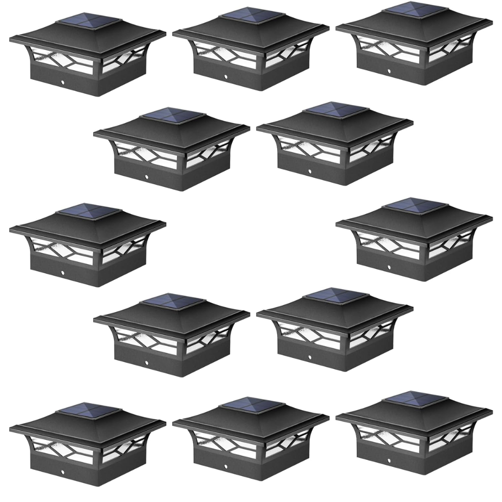 Waterproof Solar Powered Post Cap Lights For Outdoor Deck