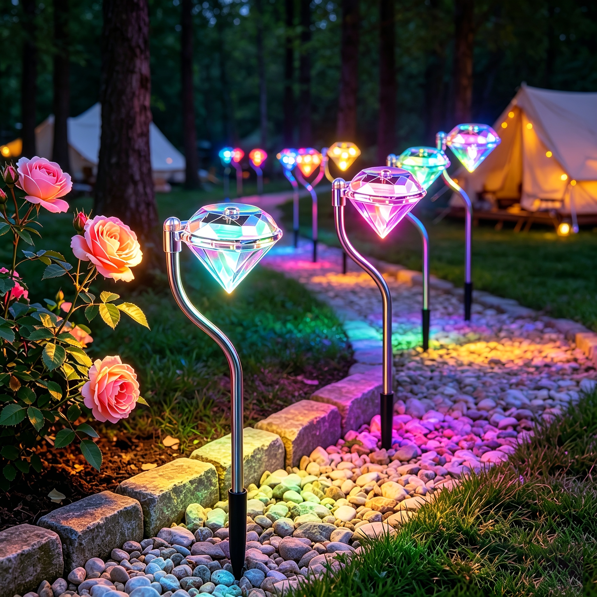 Diamond Landscape Solar Lights For Garden Yard And Walkways
