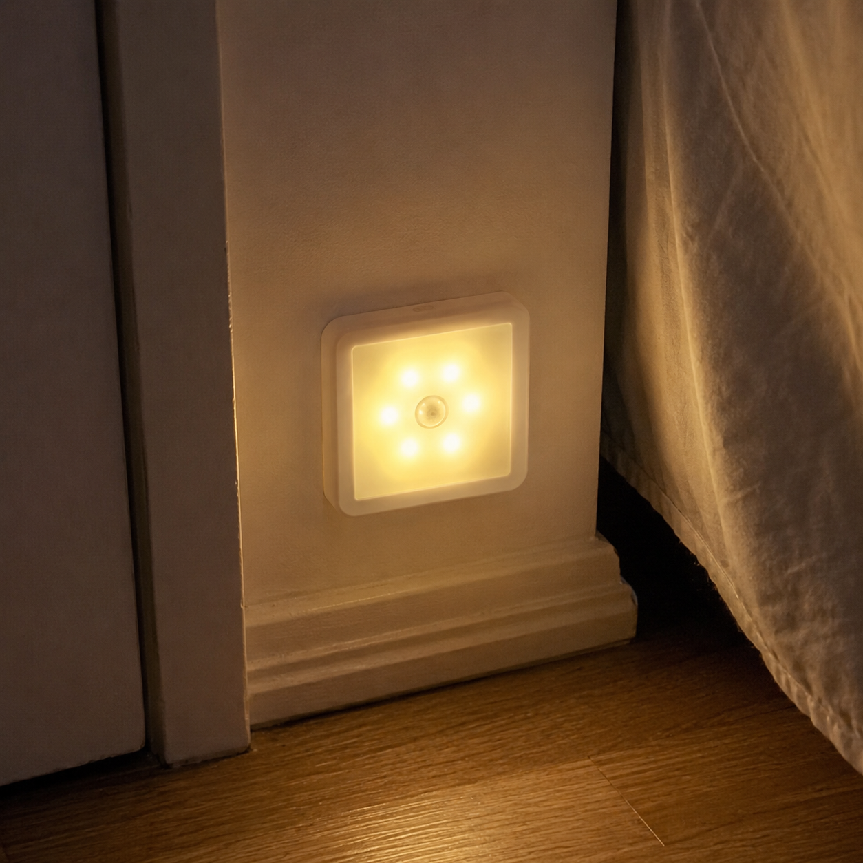 Smart Motion Sensor 6 LED Wireless Wall Light With Auto On Off