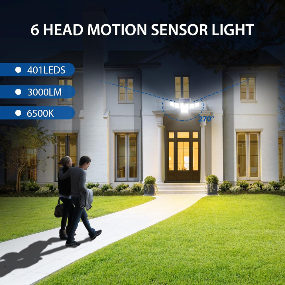 Pack Of 2 Solar Outdoor Waterproof 401 LEDs Motion Sensor IP65 Flood Lights