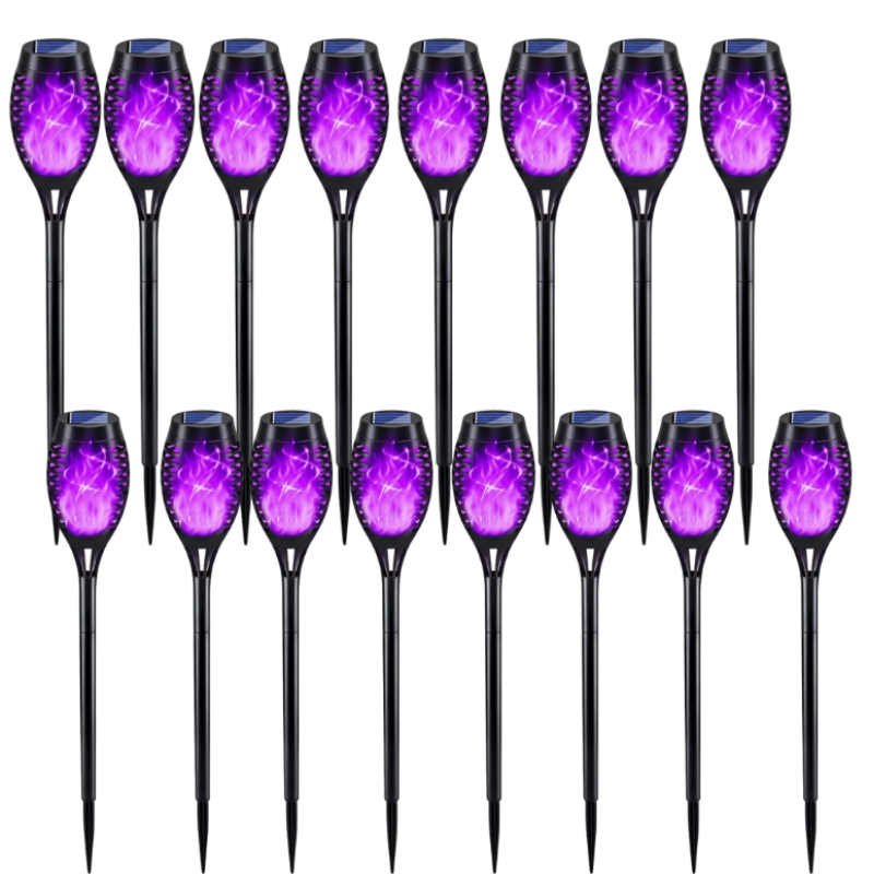 Flickering Flame Solar Torch Lights For Outdoor Halloween Decor