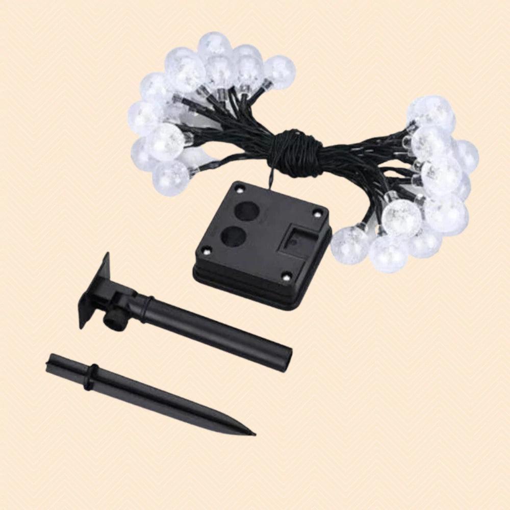 Crystal Ball String Lights-Solar Flame Torch