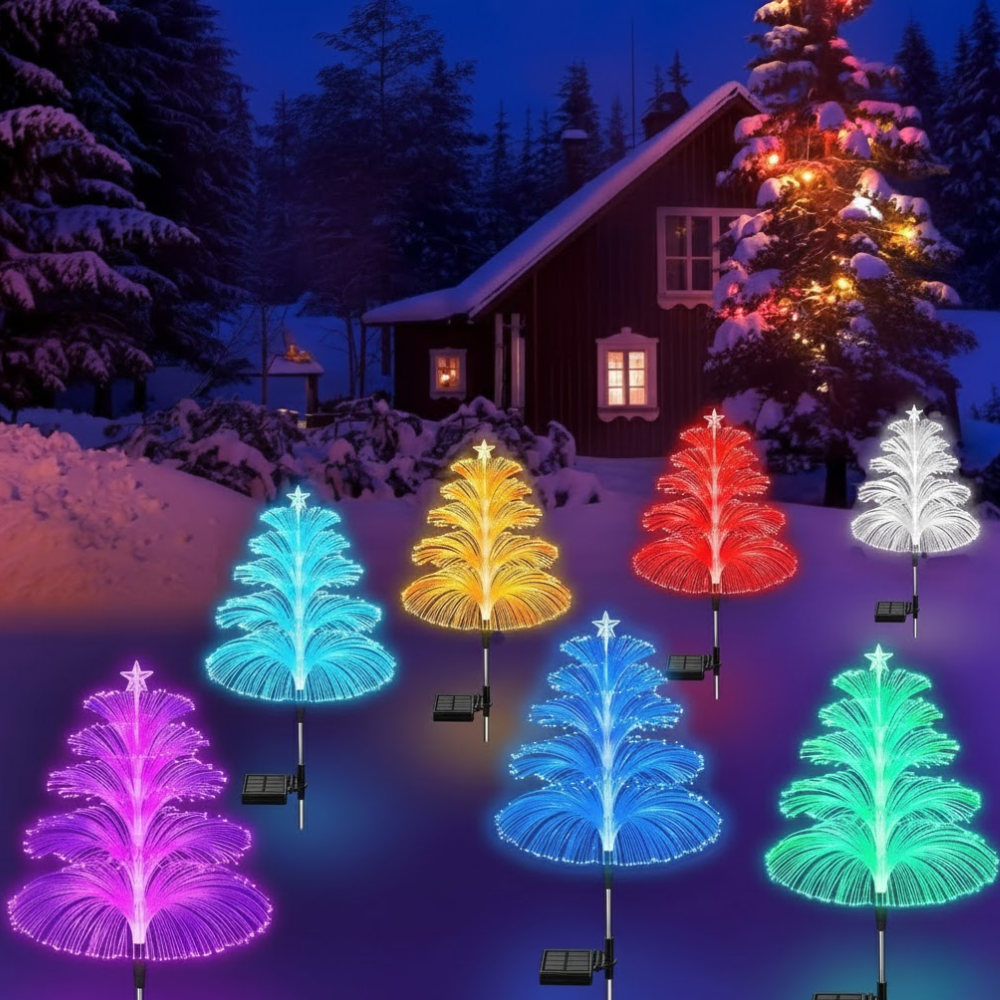 Solar Fiber Christmas Tree Outdoor Pathway Light