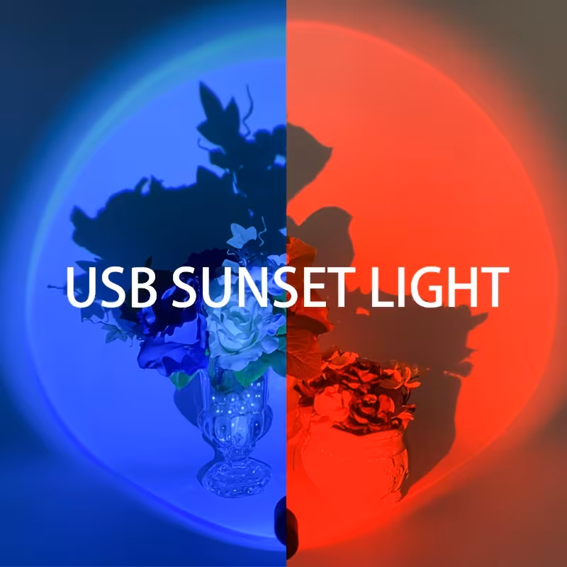 colorful led sunset lamp with adjustable colors usb plug and rotation sunset light evening atmosphere lamp suitable for walls ceilings background walls portable great for holiday parties and 5