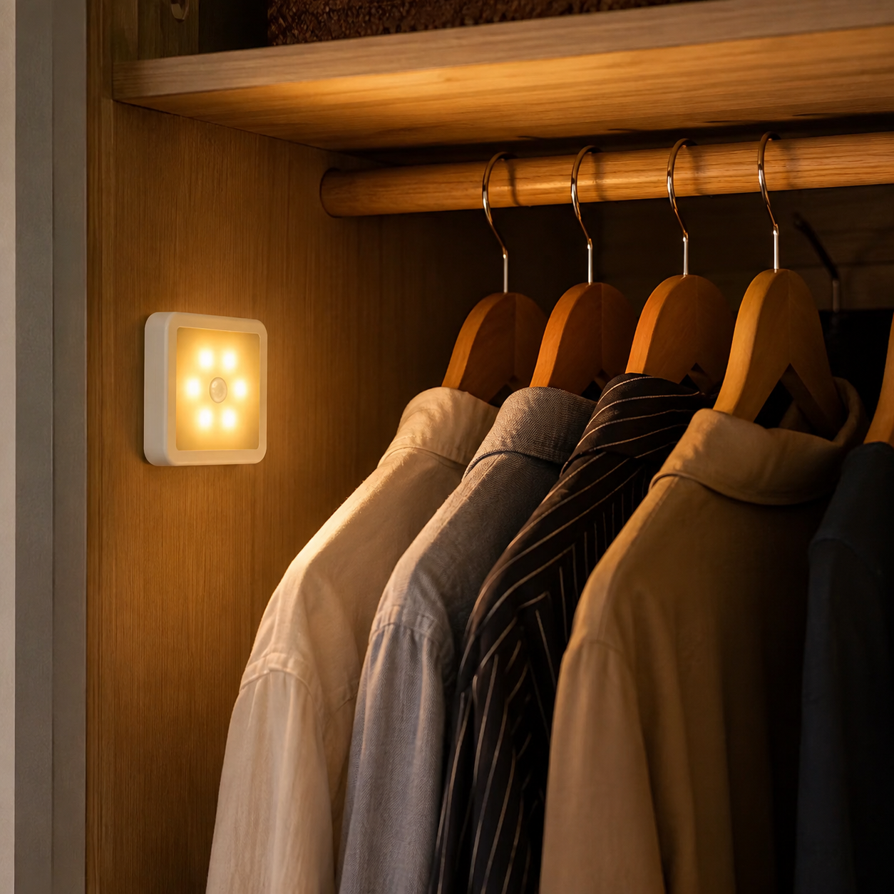 Smart Motion Sensor 6 LED Wireless Wall Light With Auto On Off