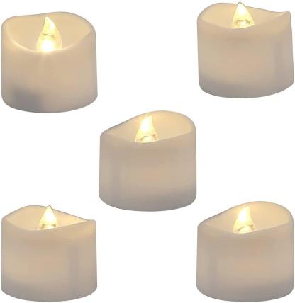 Realistic and Bright Flickering Bulb Battery Operated Flameless LED Tea Light for Seasonal & Festival Celebration - Solar Flame Torch