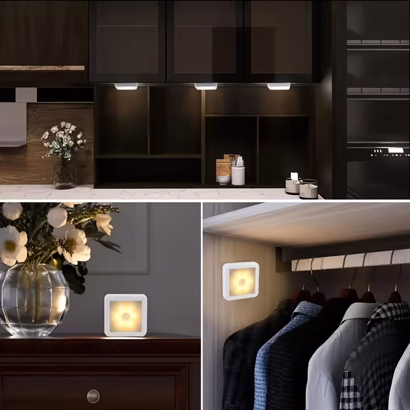   sensor 6 led floor ceiling wall light wireless ip44 auto on off energy saving plug and play installation   design suitable for   stairs living rooms bedrooms batteries not included ideal for home 4