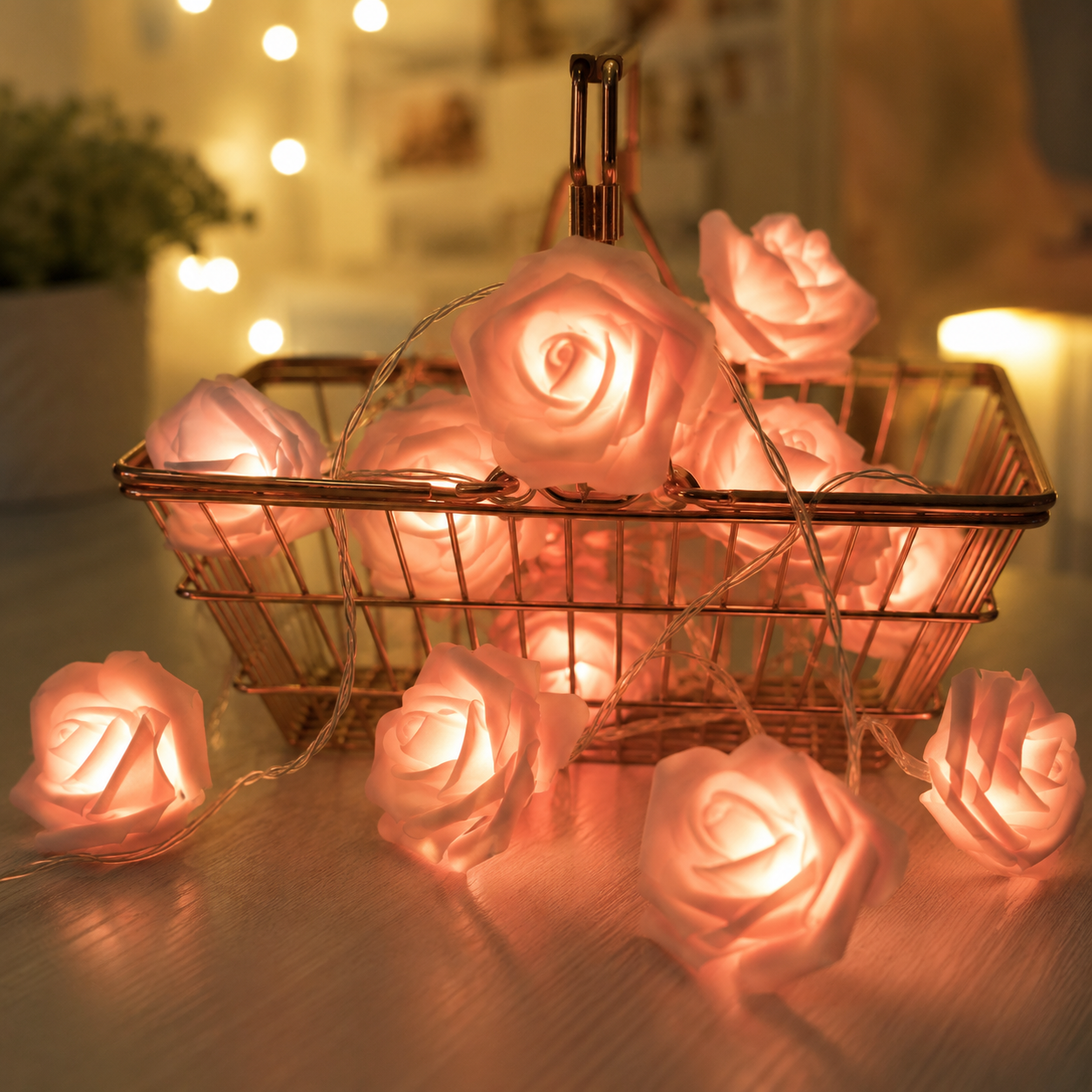 LED Rose String Lights For Wedding Garden And Room Decoration