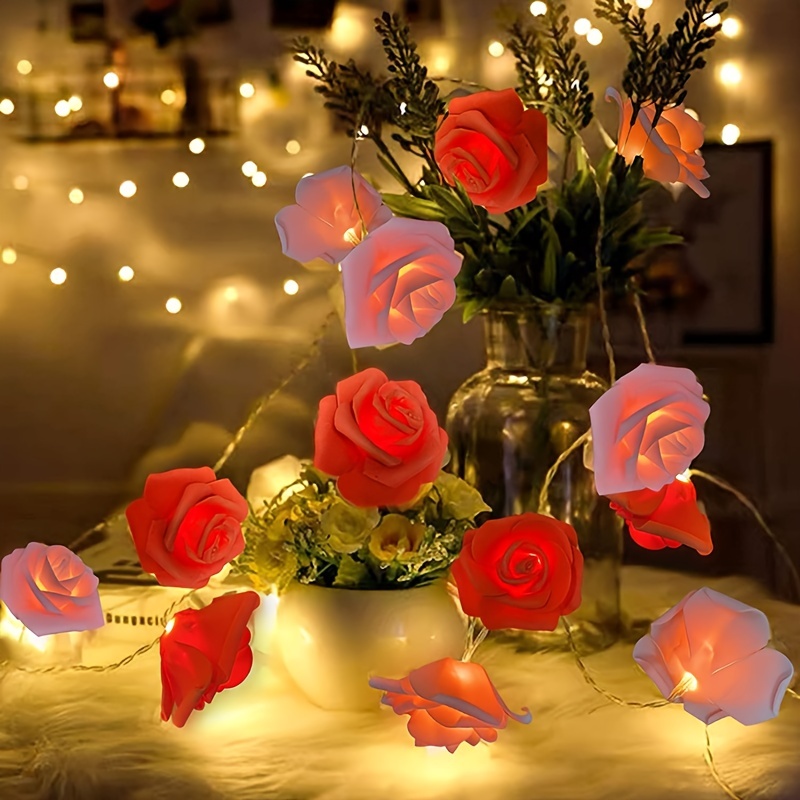 LED Rose String Lights For Wedding Garden And Room Decoration