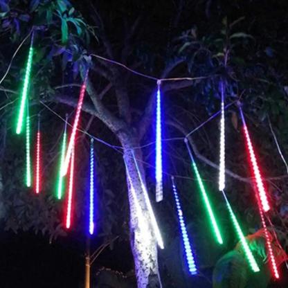 Raindrop Tubes String Lights - Solar Flame Torch