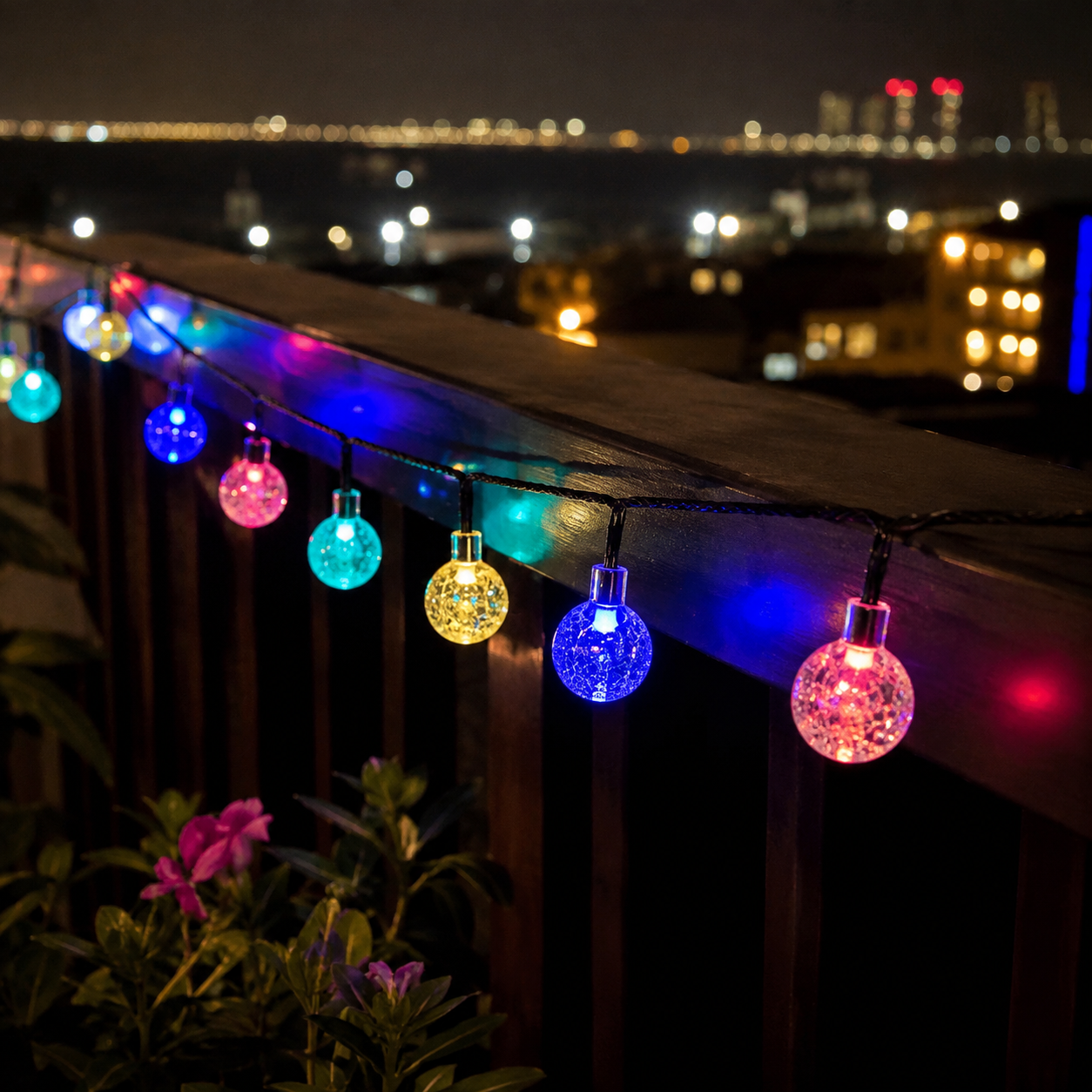 One Pack Solar LED String Lights With 8 Modes For Outdoor Garden