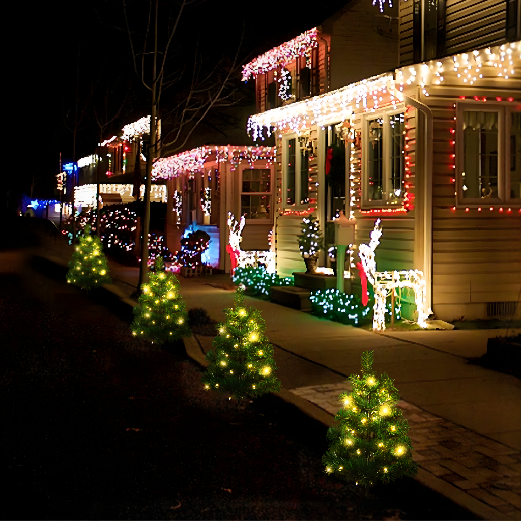 Color Changing LED Christmas Pathway Trees For Outdoor Decor