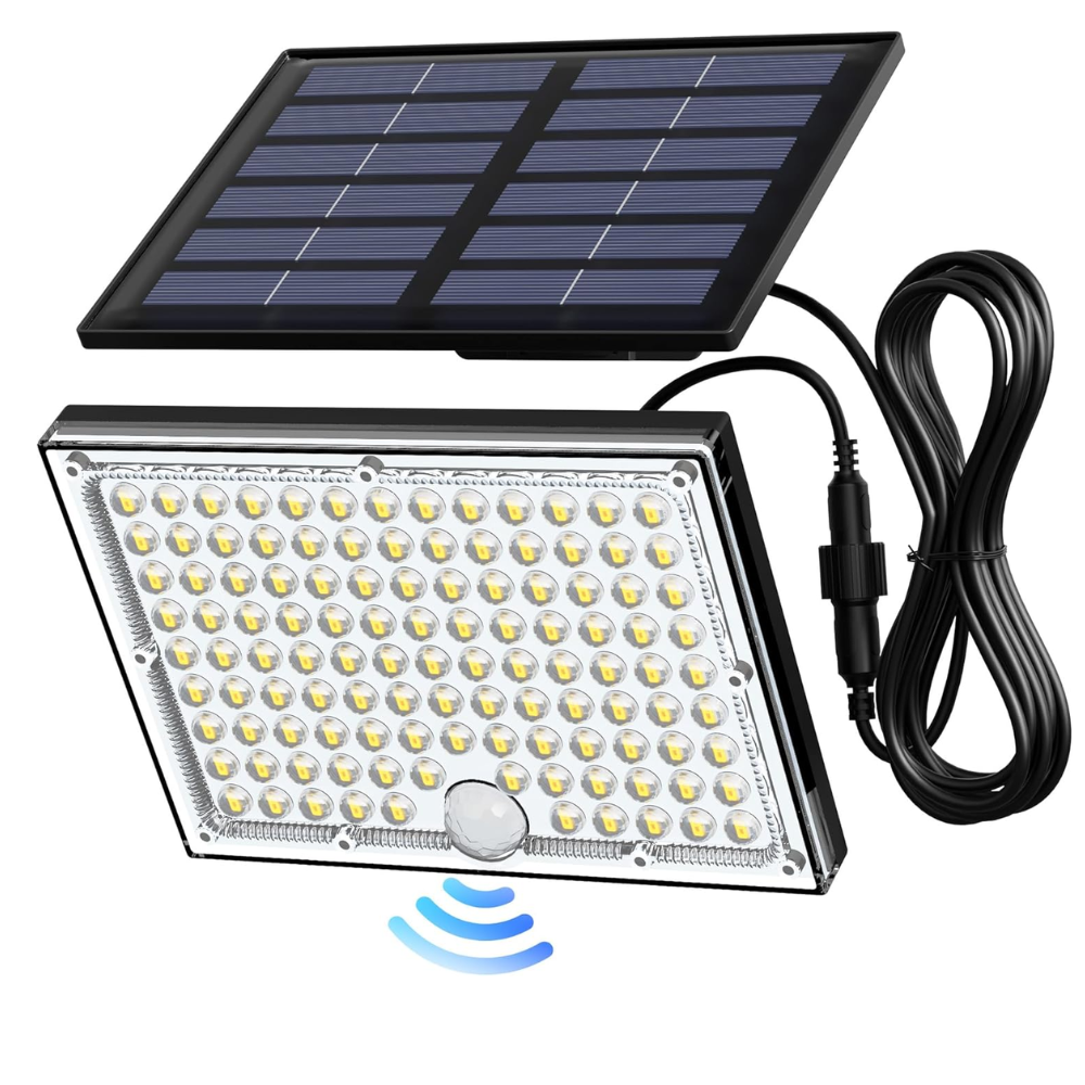 Solar Motion Sensor Flood Lights With 113 LED Outdoor Security Waterproof Spotlights