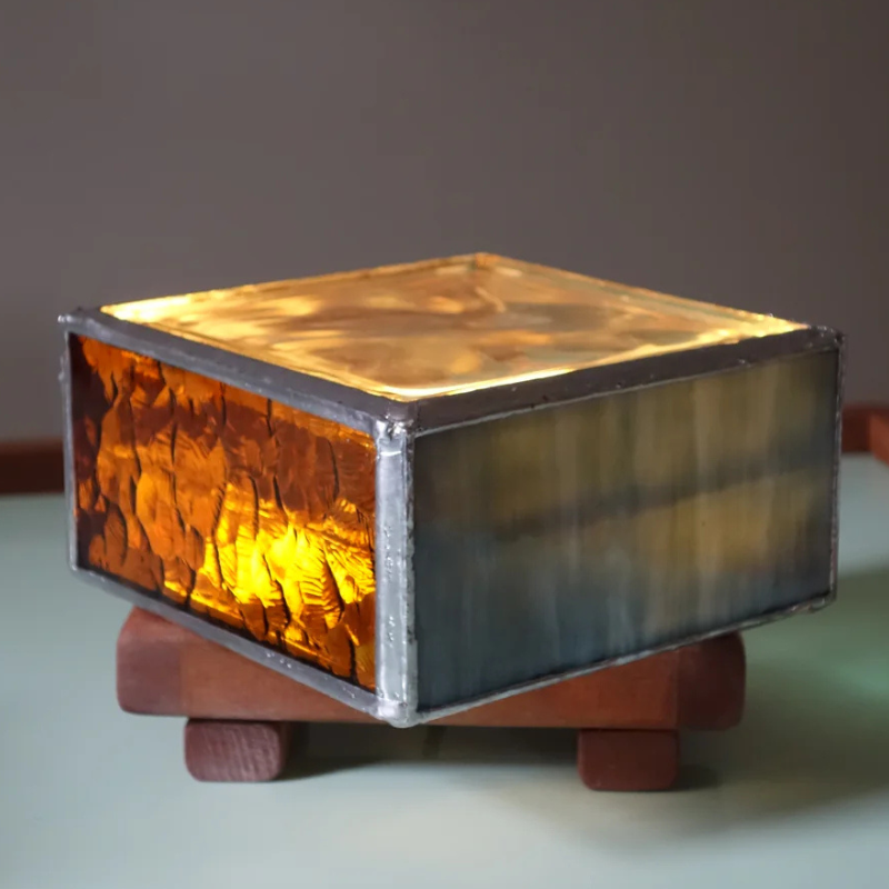 Handcrafted Glass Stained Lamp For Decor