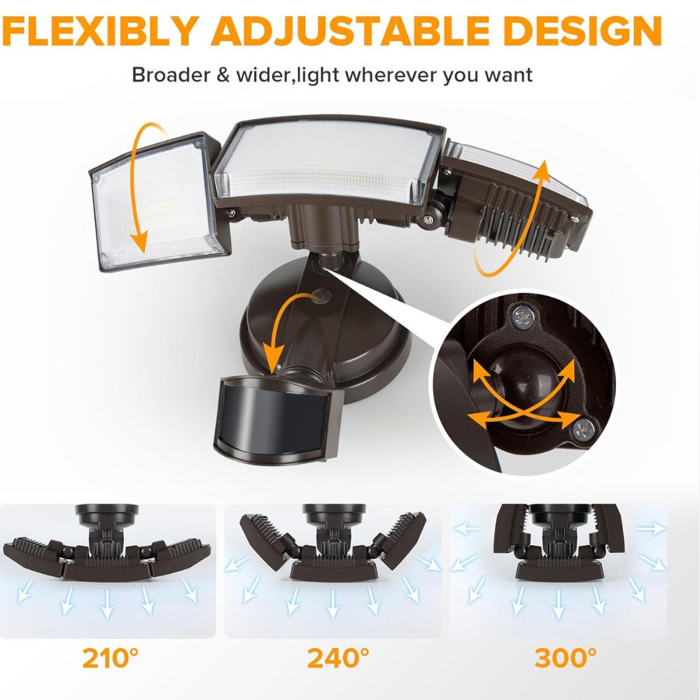 3 Head 72W Outdoor Motion Sensor Security Light