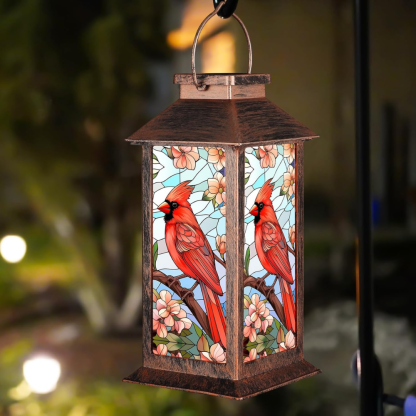 Waterproof Solar Lantern With Sunflower Butterfly Garden Decor