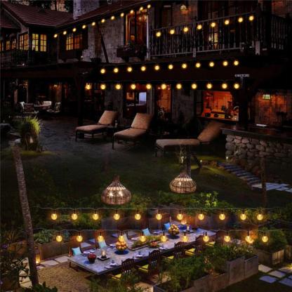 String Lights Crystal Balls - Solar Flame Torch