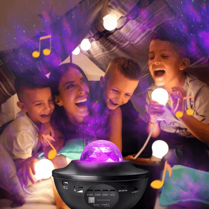 Starry Night Light Galaxy Projector With Bluetooth Speaker - Solar Flame Torch