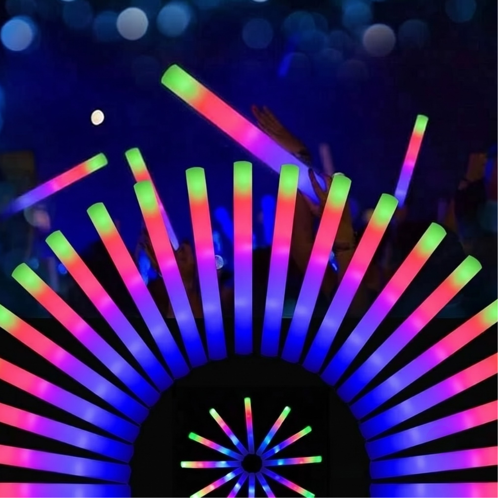 LED Foam Glow Sticks Bulk Party Pack With 3 Flashing Modes For Wedding