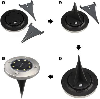 Solar LED Pathway Disk Lights - Solar Flame Torch