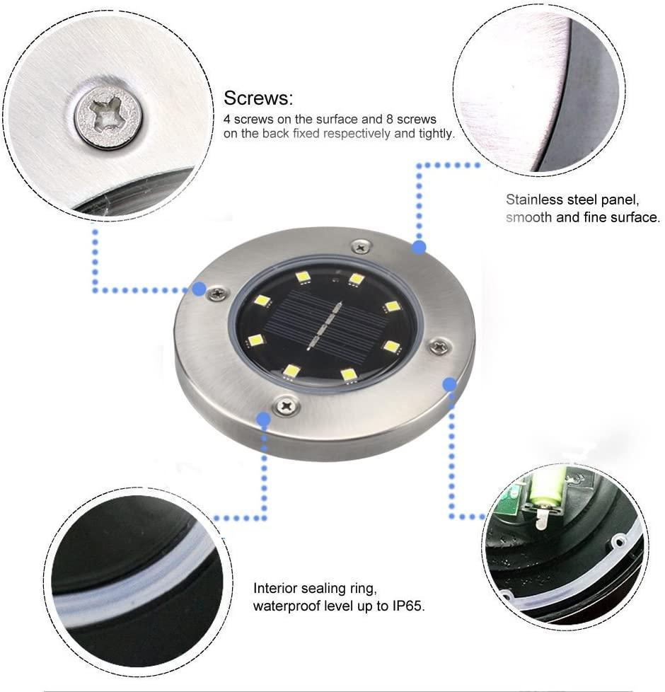 Solar LED Pathway Disk Lights - Solar Flame Torch