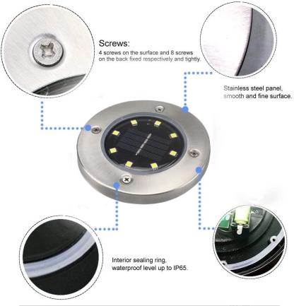 Solar LED Pathway Disk Lights - Solar Flame Torch