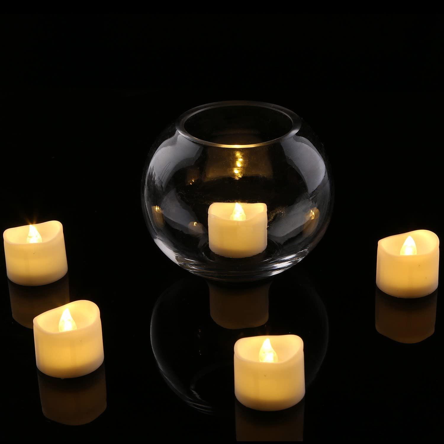 Realistic and Bright Flickering Bulb Battery Operated Flameless LED Tea Light for Seasonal & Festival Celebration - Solar Flame Torch