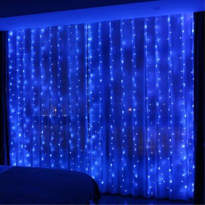 USB LED Curtain Light - Solar Flame Torch