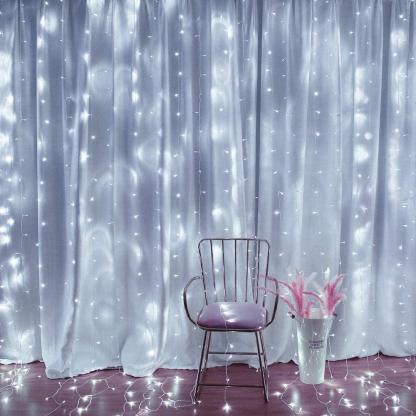 USB LED Curtain Light - Solar Flame Torch