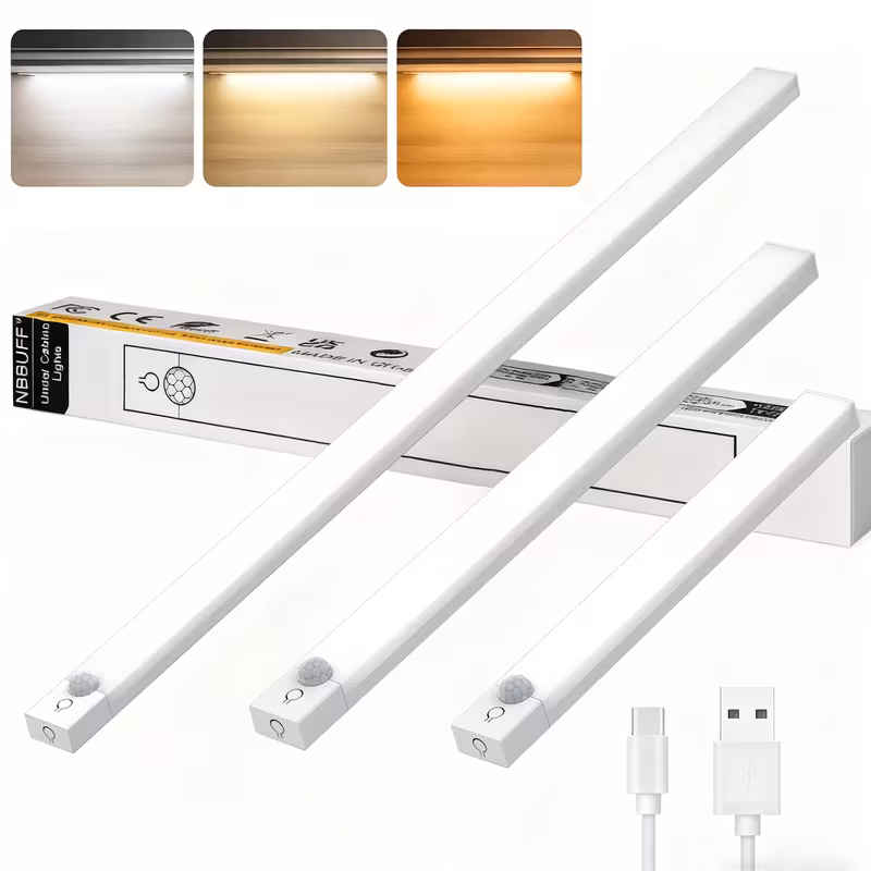 motion sensor led light with 3 temperatures infinite dimming 360 panoramic human sensor usb rechargeable night light electronic lighting for bedroom bedside stairs cabinets and desks stylish lamp multifunctional lighting 0