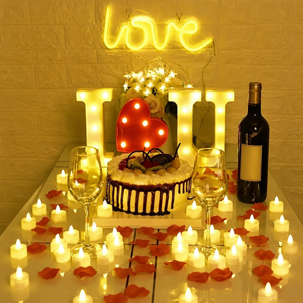 Cordate Shaped Flameless Led Candle Light 