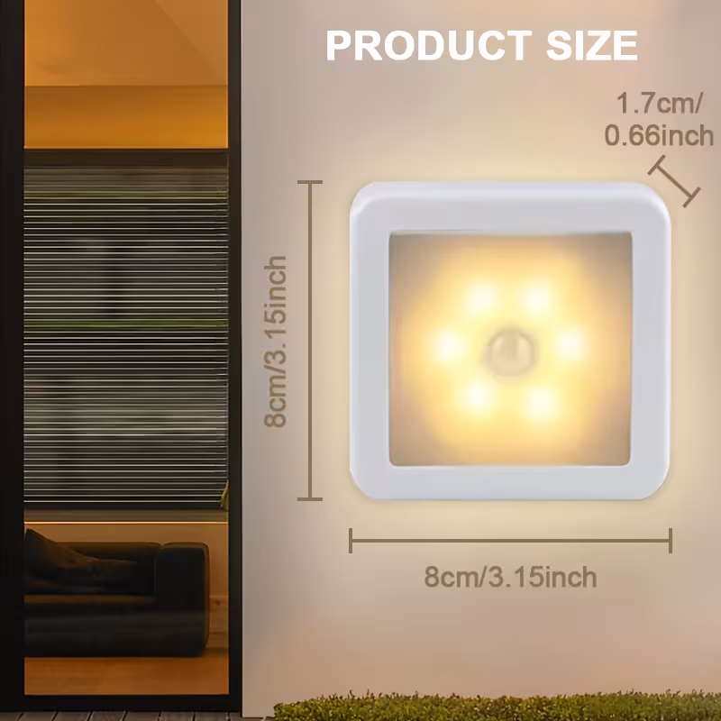   sensor 6 led floor ceiling wall light wireless ip44 auto on off energy saving plug and play installation   design suitable for   stairs living rooms bedrooms batteries not included ideal for home 3