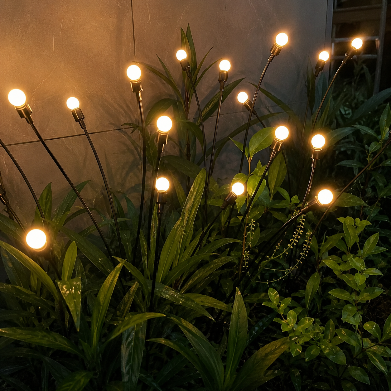Pack Of 8 Solar Firefly Lawn Lights For Garden And Festival Decor