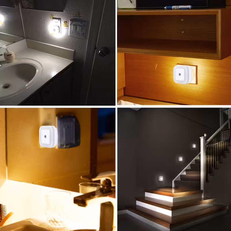   light night lights plug into wall dusk to dawn nightlight auto on off for bedroom bathroom hallway kitchen 7