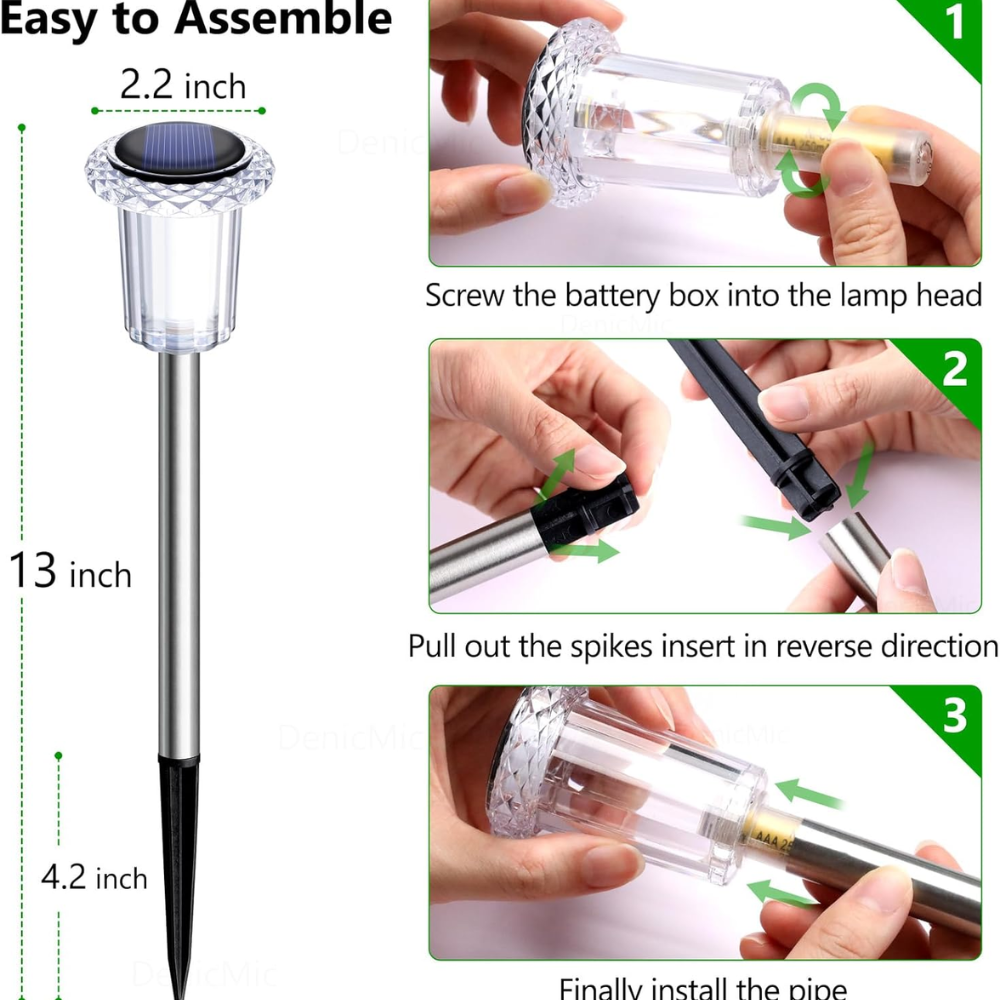 Pack Of 10 Solar Pathway Lights Outdoor Waterproof LED