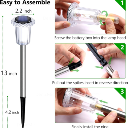 Pack Of 10 Solar Pathway Lights Outdoor Waterproof LED