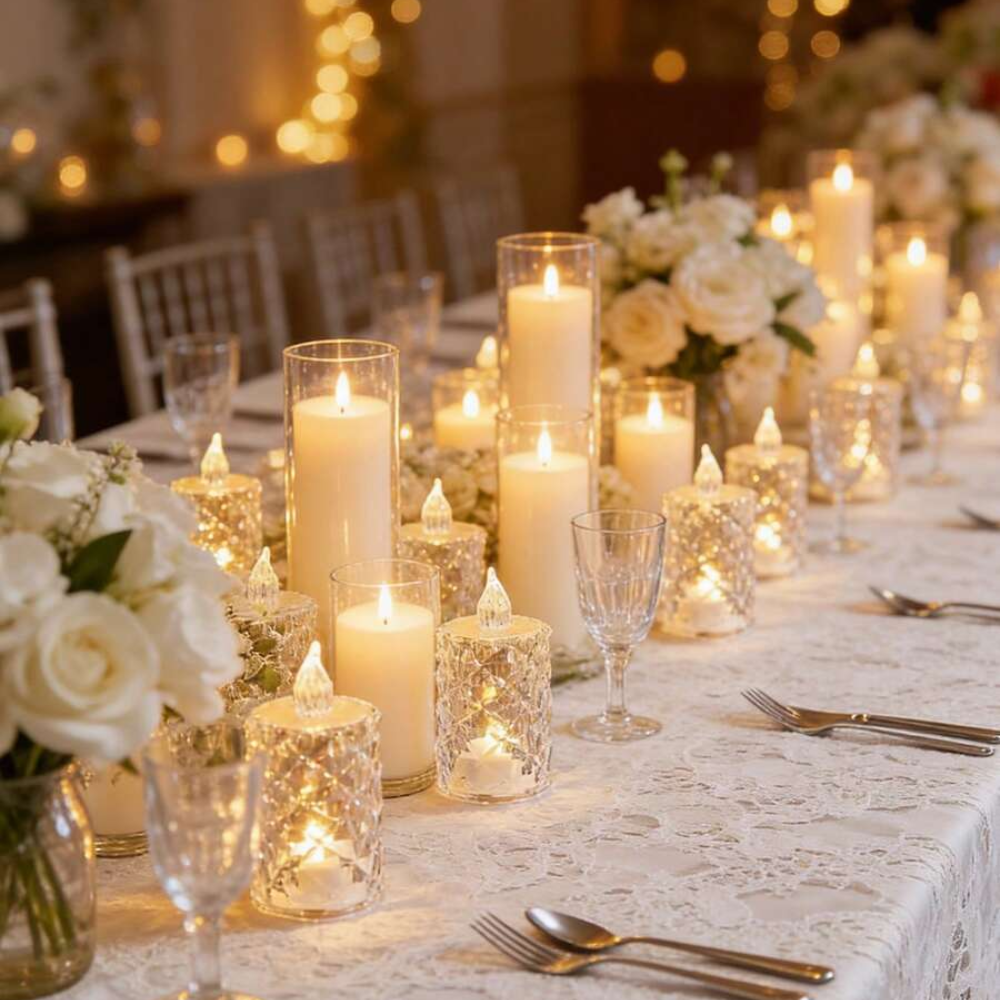 Flameless LED Tea Light Candles For Wedding And Home Decor