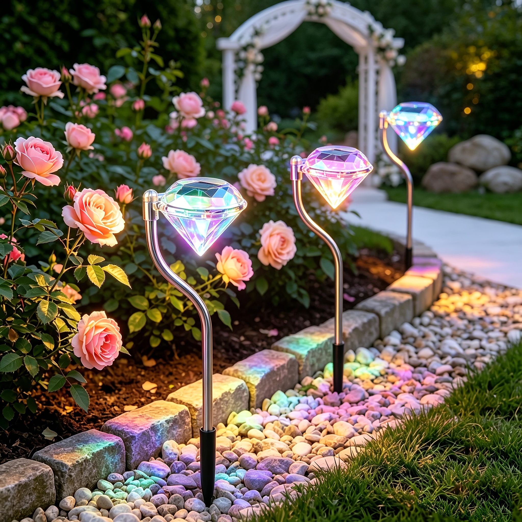 Diamond Landscape Solar Lights For Garden Yard And Walkways