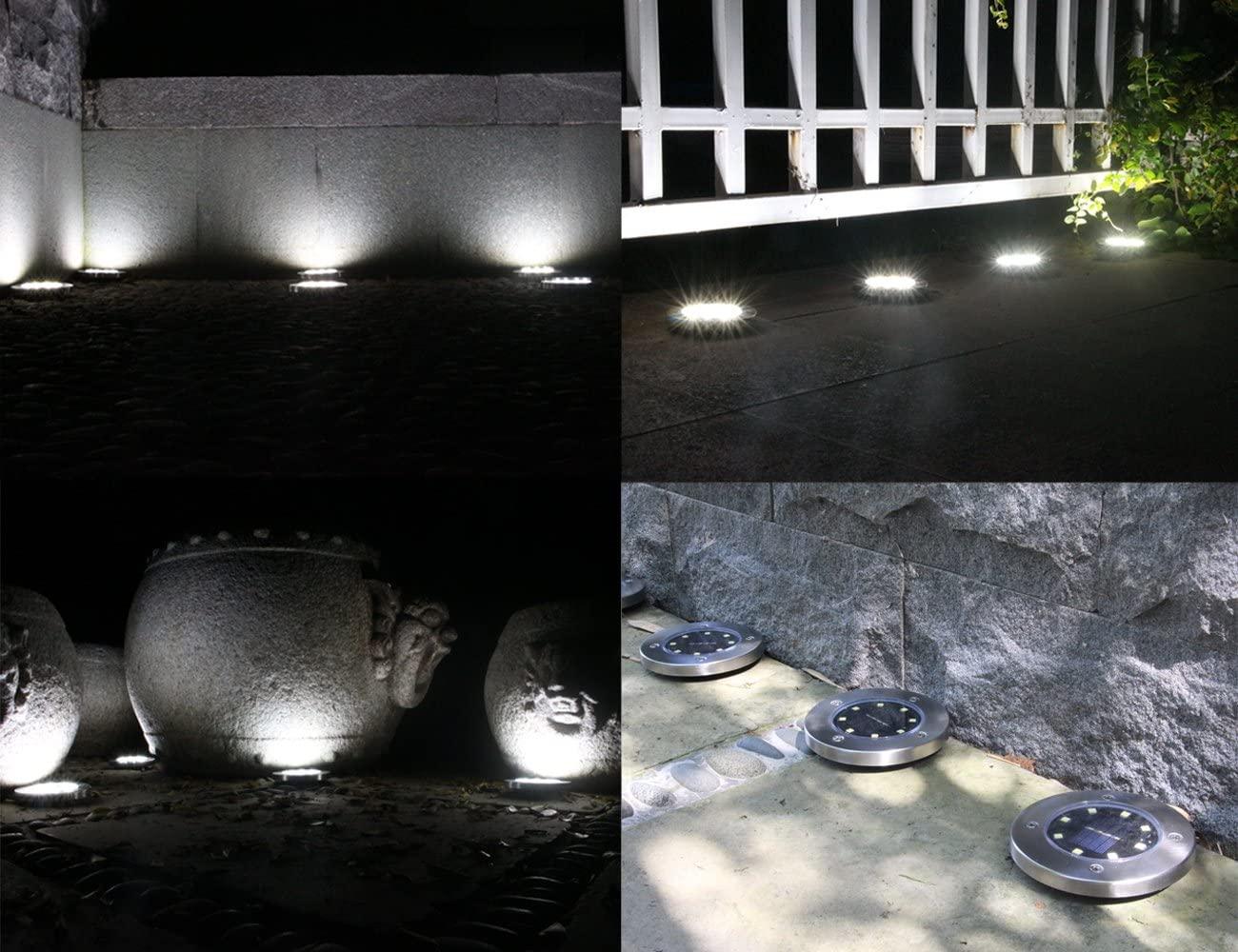 Solar LED Pathway Disk Lights - Solar Flame Torch