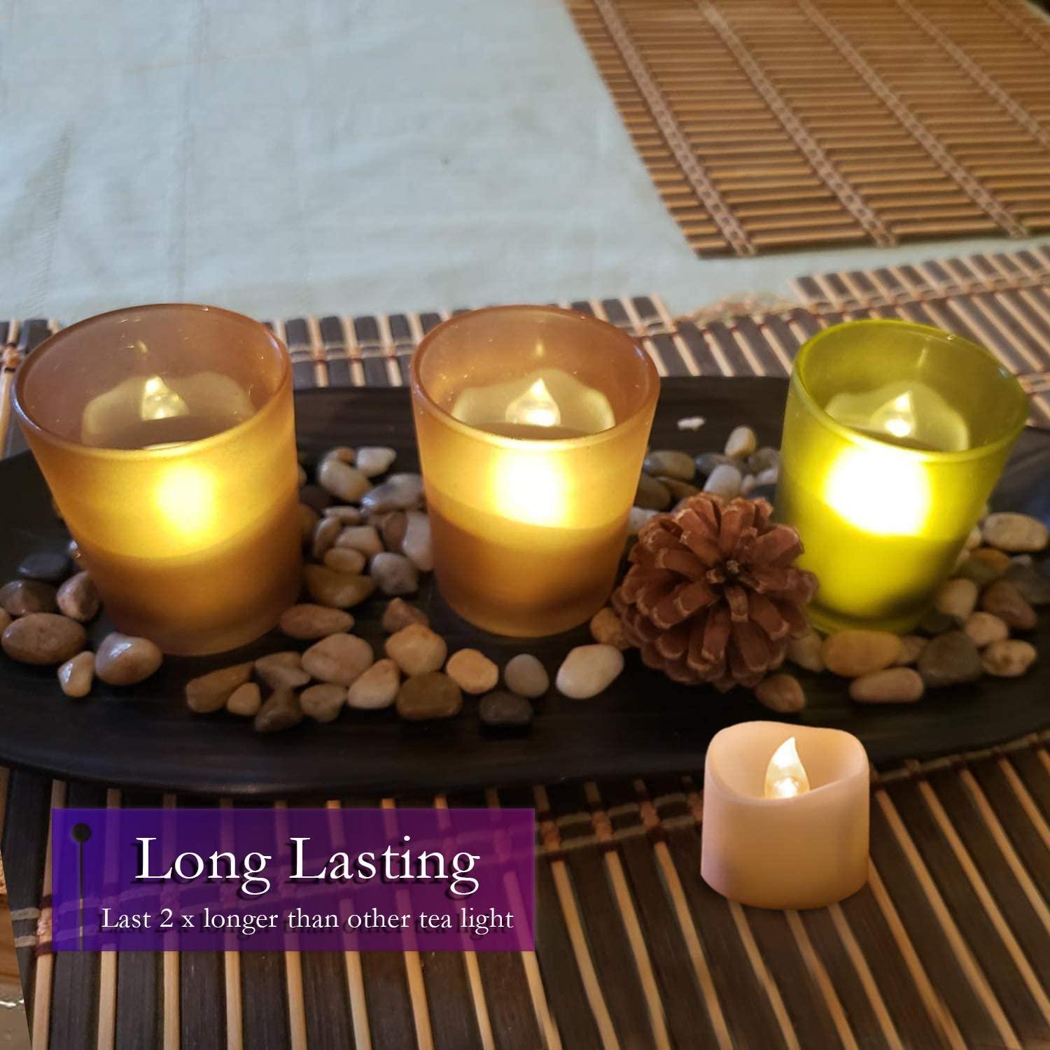 Realistic and Bright Flickering Bulb Battery Operated Flameless LED Tea Light for Seasonal & Festival Celebration - Solar Flame Torch