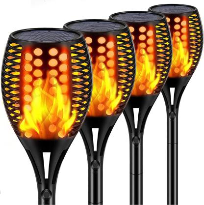 Solar Tiki Torches | Solar Torch Light Flickering Flame - Solar Flame Torch