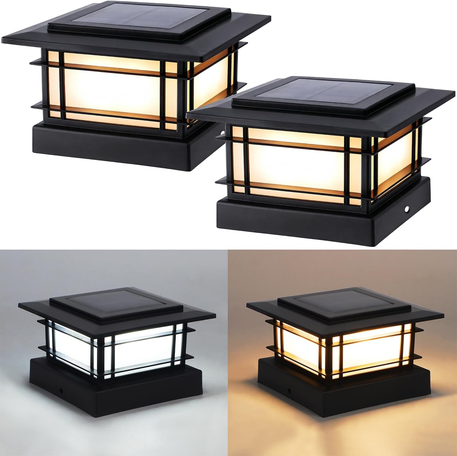 Outdoor Solar Post Cap Lights For Fence Deck And Garden