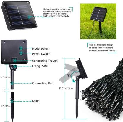 Solar Powered Fairy Lights 17M 100 Lights - Solar Flame Torch