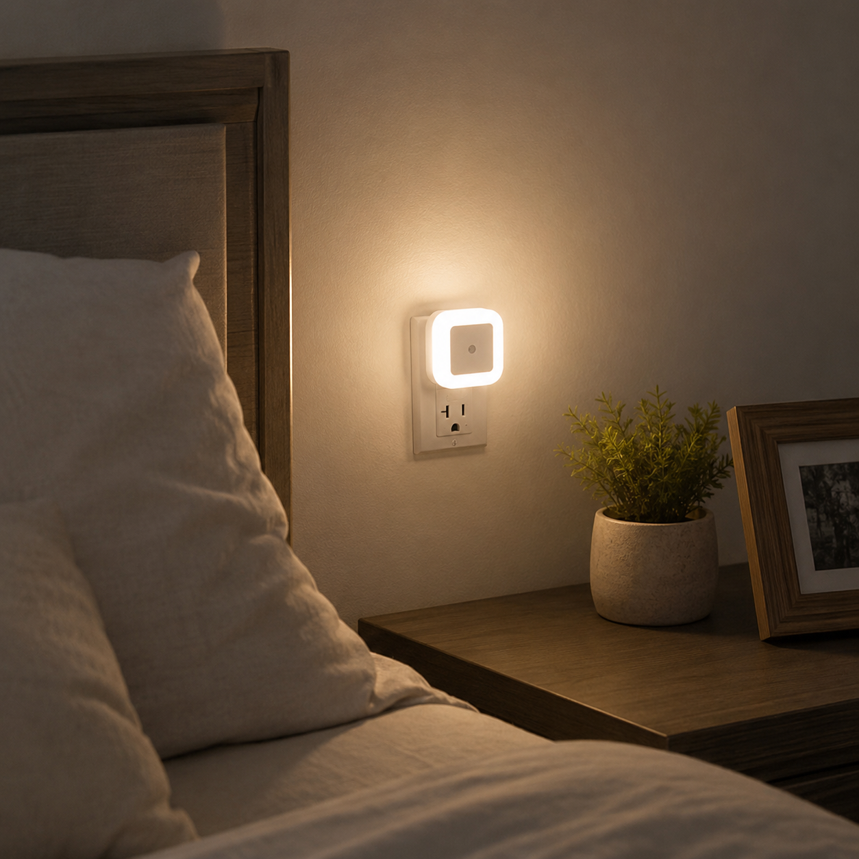 Smart Dusk To Dawn Plug In Night Light With Auto On Off For Home