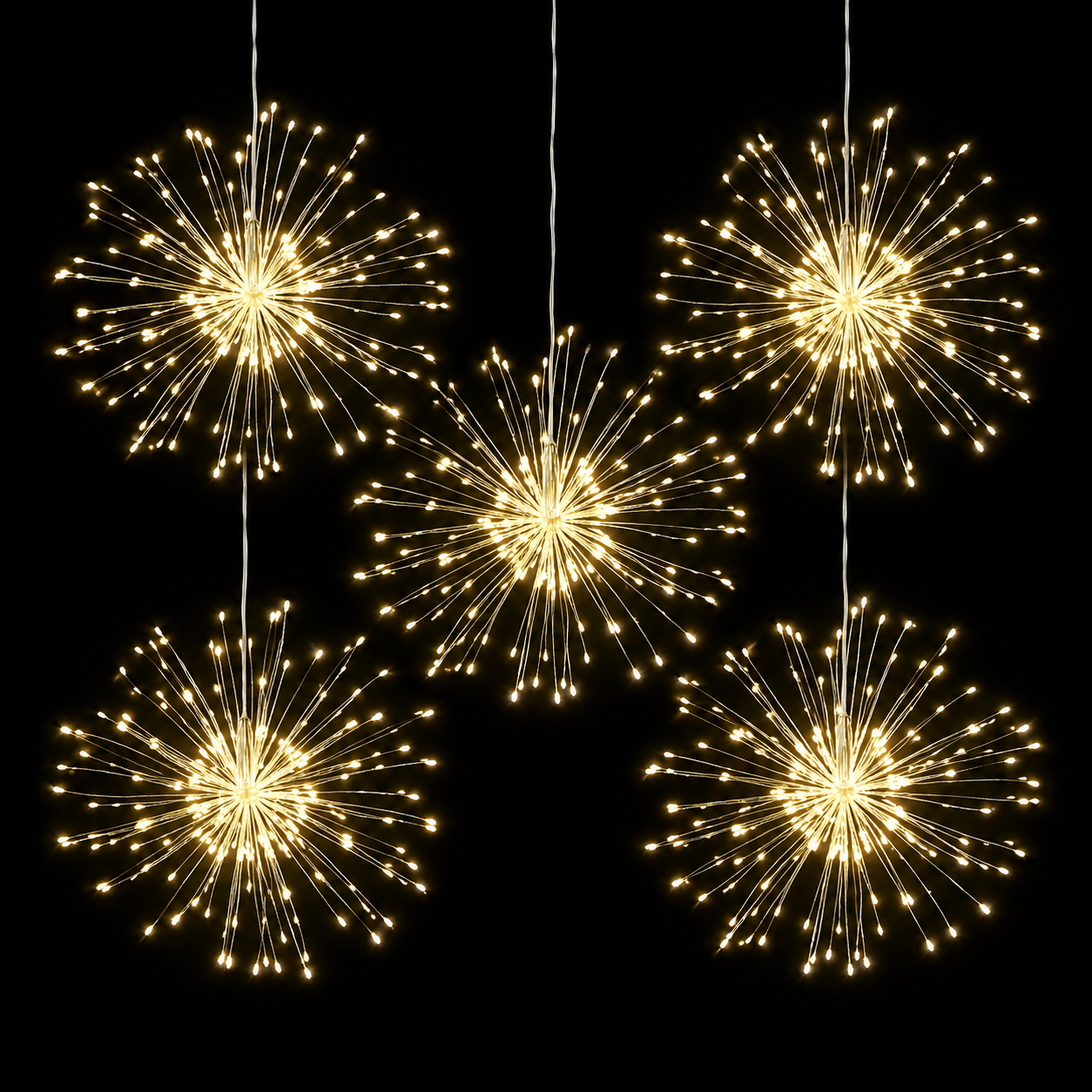 Solar Powered Hanging Firework Lights For Patio Garden And Trees